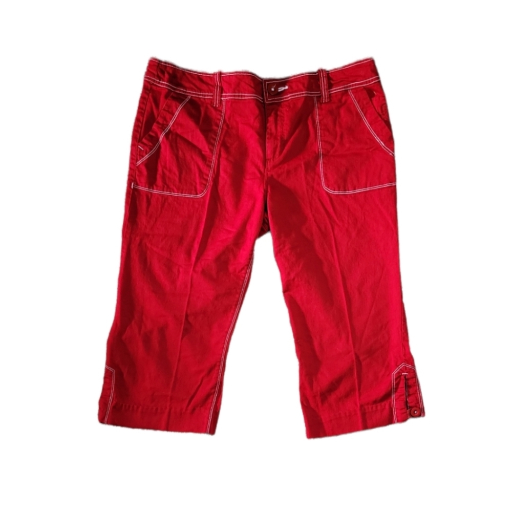 Women's Red Casual Capris